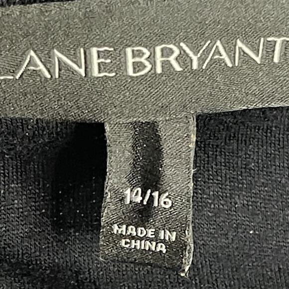 Lane Bryant Dress Black Knit Textured Design Deep V-Neck Classic‎ Size 14/16 - Picture 5 of 8